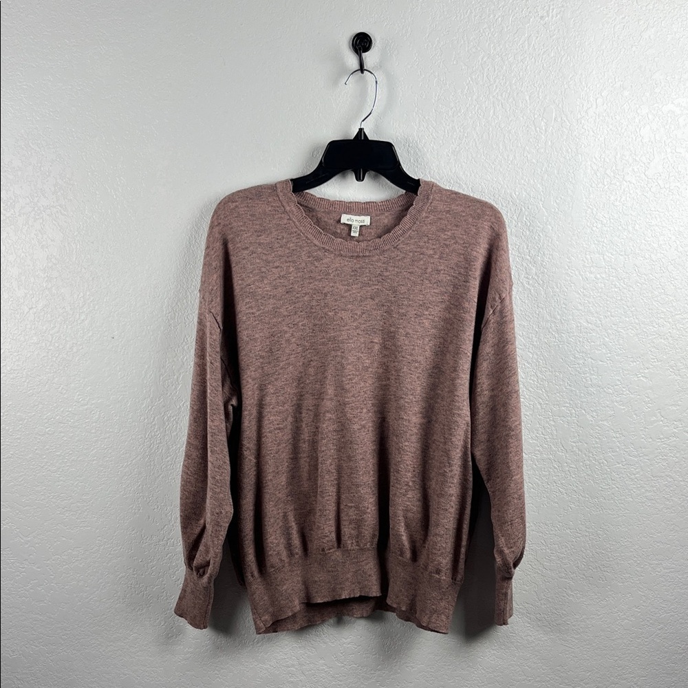 Ella Moss Junior Womens Mauve Pink Puff Long Sleeve Pullover Sweater Size XXL